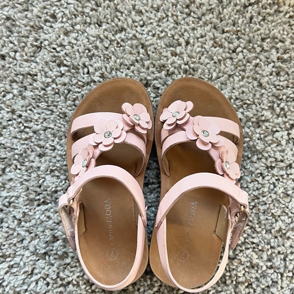 Stylish Pink Floral Kids Sandals